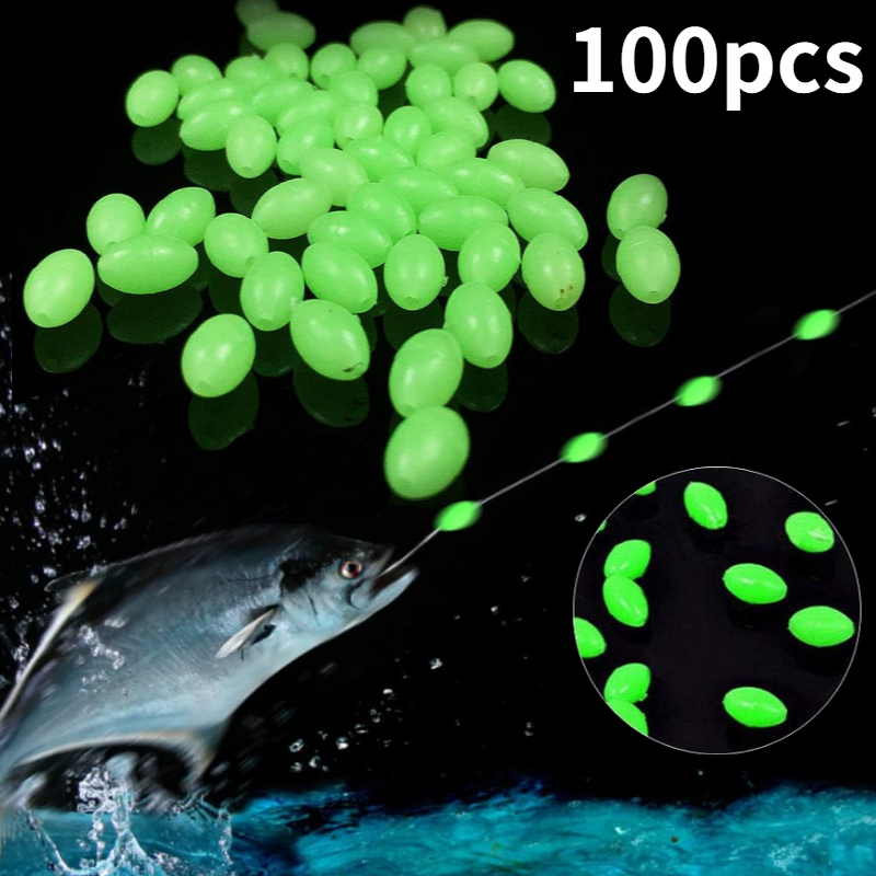 Fishing Equipment Hook - 100 pcs/lot ovale nuit lumineuse perles