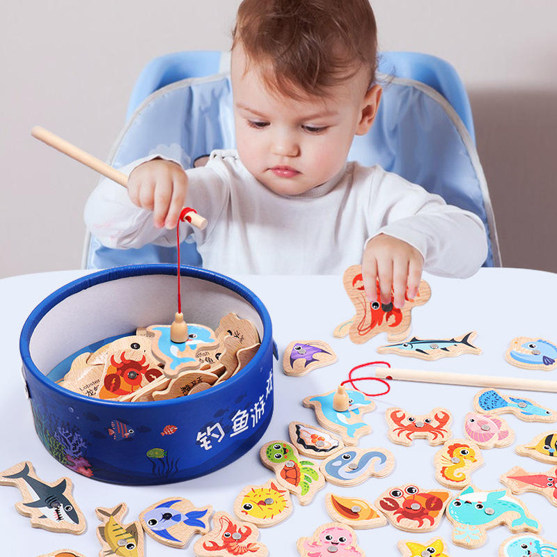 Fishing Equipment Kids - Jouets de pêche magnétiques en bois