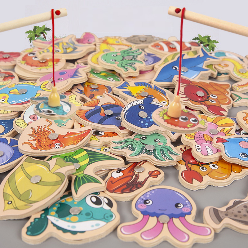 Fishing Equipment Kids - Jouets de pêche magnétiques, ensemble de